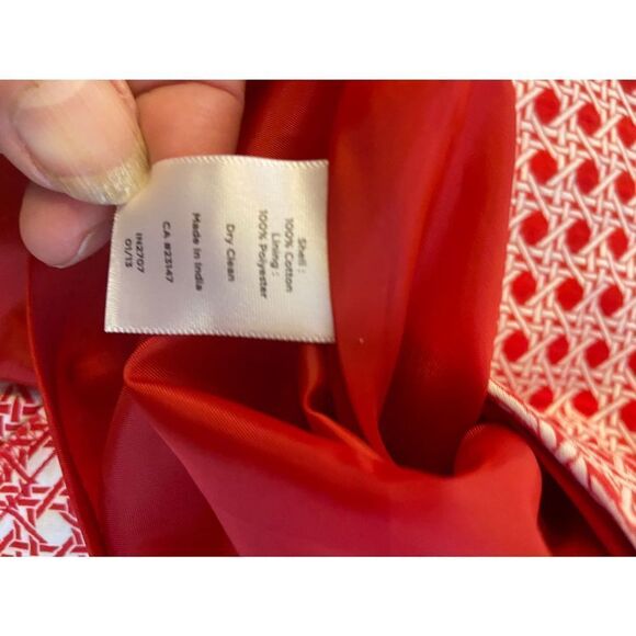 Talbots lined skirt size 16 red white geometric pattern zipper  CA#23147 - Picture 6 of 8